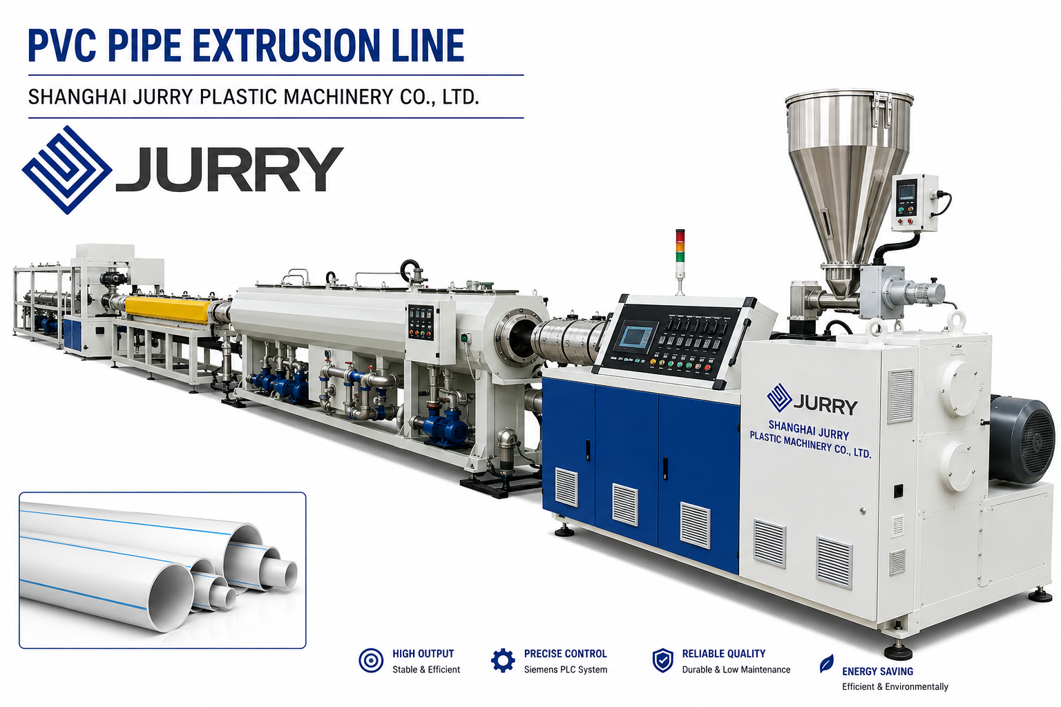 PVC Pipe Extrusion Line (Φ16mm–Φ1200mm)