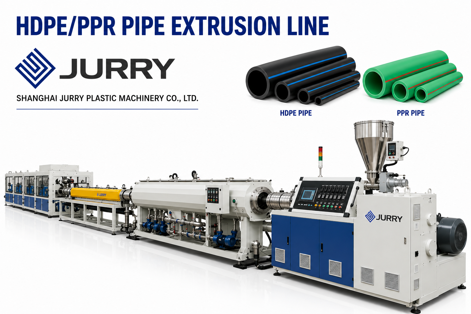 HDPE/PPR Pipe Extrusion Line (Φ16mm–Φ2200mm)